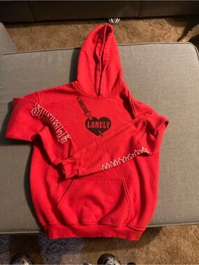 Jake Paul Red Pullover Hoodie with Subtle Logo